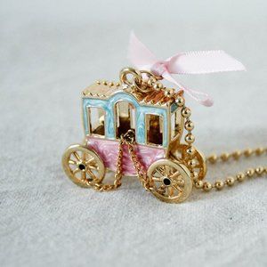 Gold Lacquered Carriage Necklace